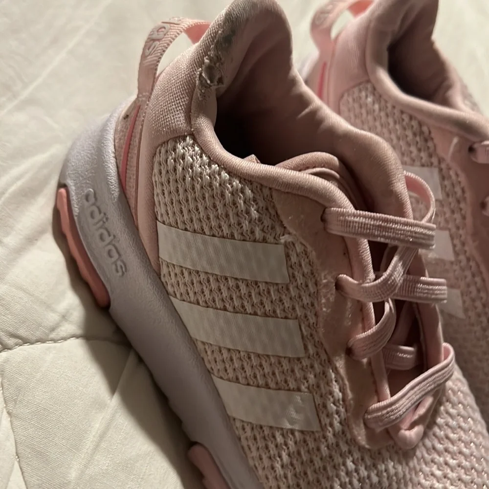 $9 ADD ON ADIDAS 8C c8 Girls Racer TR‎ 2.0 Running Shoes in Gray Pink size 8K